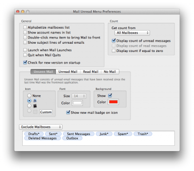 Скриншот приложения Mail Unread Menu - №3