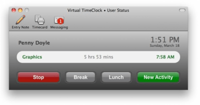 Скриншот приложения Virtual TimeClock Basic - №1