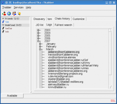 Скриншот приложения Tkabber - №3