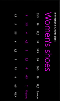 Скриншот приложения International Clothes Sizes - №3