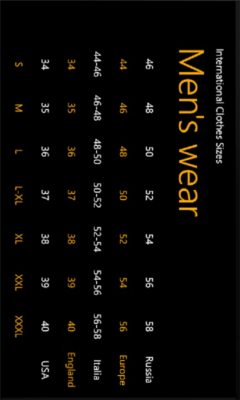 Скриншот приложения International Clothes Sizes - №5