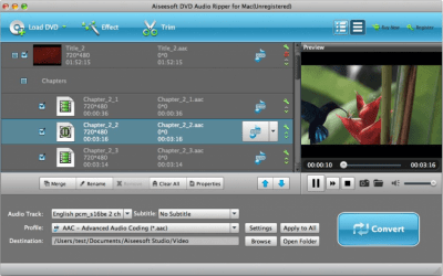 Скриншот приложения Aiseesoft DVD Audio Ripper for Mac - №1