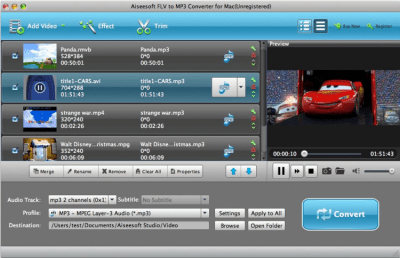 Скриншот приложения Aiseesoft FLV to MP3 Converter for Mac - №1