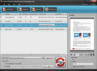 Скриншот приложения Aiseesoft PDF to Word Converter - №1