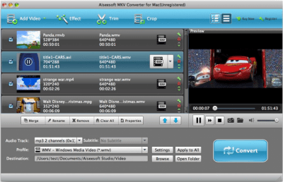 Скриншот приложения Aiseesoft MKV Converter for Mac - №1