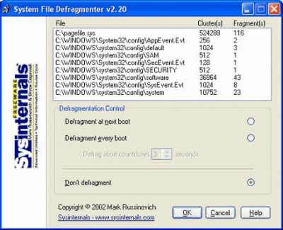 Скриншот приложения PageDefrag - №1