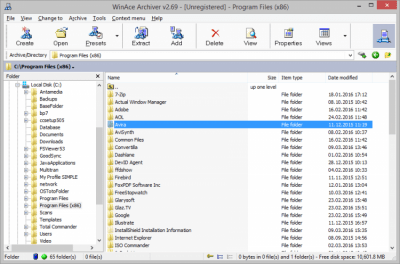 Скриншот приложения WinAce - №3