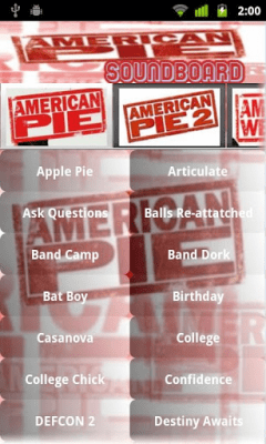 Скриншот приложения American Pie Soundboard - №1