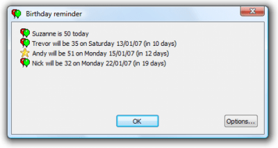 Скриншот приложения Birthday Reminder Portable - №1