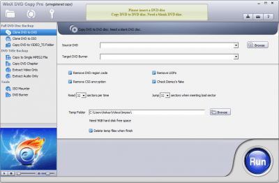 Скриншот приложения WinX DVD Copy Pro - №1