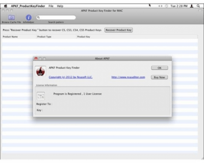 Скриншот приложения Adobe Product Key Finder for MAC - №1