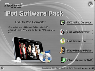 Скриншот приложения Tipard iPod Software Pack - №1