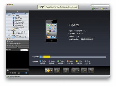 Скриншот приложения Tipard iPod Transfer Pro for Mac Platinum - №1