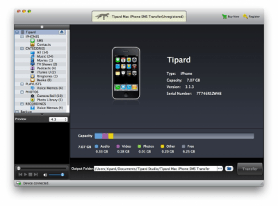 Скриншот приложения Tipard Mac iPhone SMS Transfer - №1