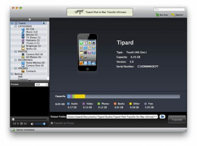 Скриншот приложения Tipard iPod to Mac Transfer Standard - №1