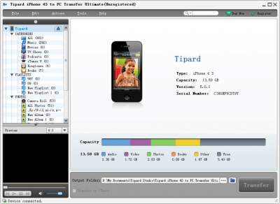 Скриншот приложения iPhone 4S to PC Transfer Standard - №1