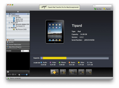 Скриншот приложения Tipard iPad Transfer Pro for Mac Standard - №1