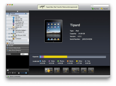 Скриншот приложения Tipard Mac iPad Transfer Platinum - №1