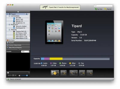 Скриншот приложения Tipard iPad 2 Transfer for Mac Platinum - №1