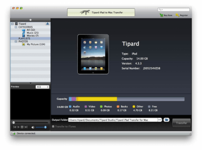 Скриншот приложения Tipard iPad to Mac Transfer Standard - №1