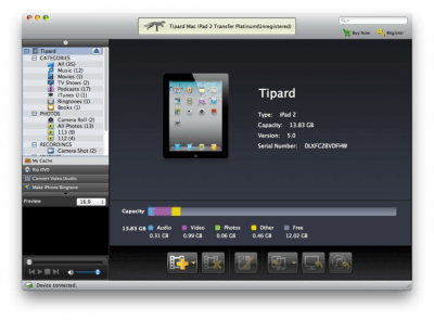 Скриншот приложения Tipard iPad 2 Transfer for Mac Ultimate - №1