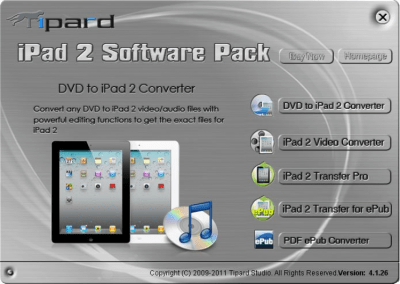 Скриншот приложения Tipard iPad 2 Software Pack - №1