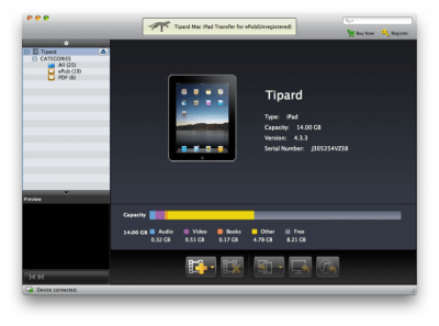 Скриншот приложения Tipard Mac iPad Transfer for ePub - №1