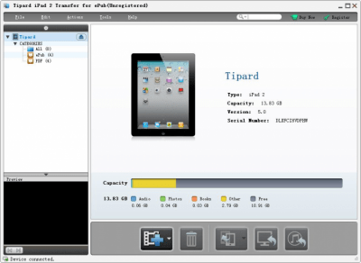 Скриншот приложения Tipard iPad 2 Transfer for ePub - №1