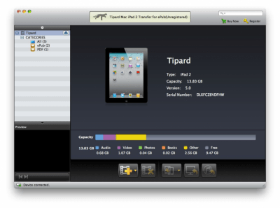 Скриншот приложения Tipard Mac iPad 2 Transfer for ePub - №1