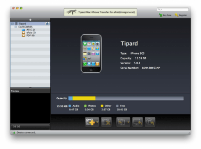 Скриншот приложения Tipard Mac iPhone Transfer for ePub - №1