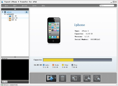 Скриншот приложения Tipard iPhone 4 Transfer for ePub - №1