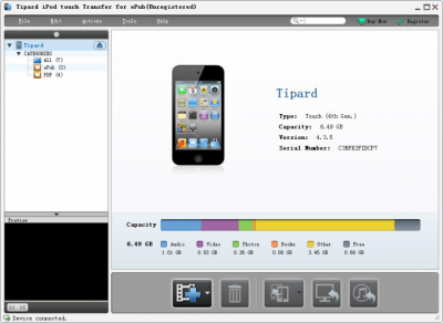 Скриншот приложения Tipard iPod touch Transfer for ePub - №1