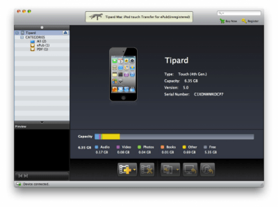 Скриншот приложения Tipard Mac iPod touch Transfer for ePub - №1