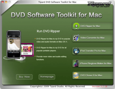 Скриншот приложения Tipard DVD Software Toolkit for Mac - №1