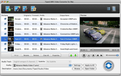 Скриншот приложения Tipard AMV Video Converter for Mac - №1