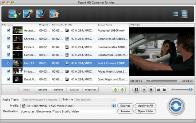 Скриншот приложения Tipard HD Converter for Mac - №1