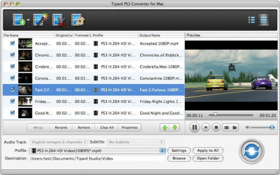 Скриншот приложения Tipard PS3 Converter for Mac - №1