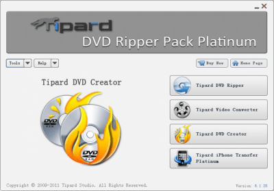 Скриншот приложения Tipard DVD Ripper Pack Platinum - №1