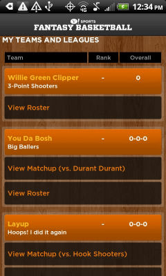 Скриншот приложения Yahoo! Fantasy Basketball 2012 - №2