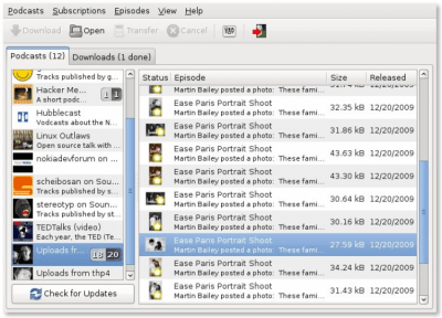 Скриншот приложения gPodder - №1