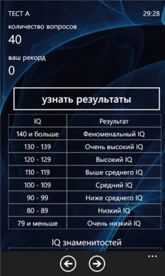 Скриншот приложения IQ Тест - №1