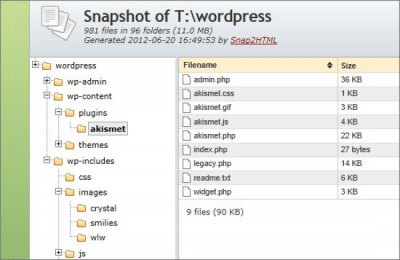 Скриншот приложения Snap2HTML - №1