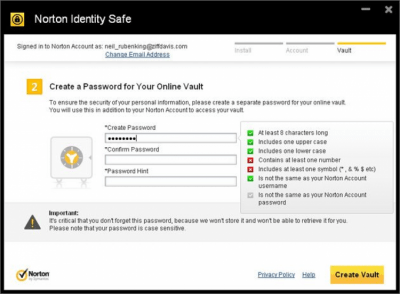 Скриншот приложения Norton Identity Safe - №1