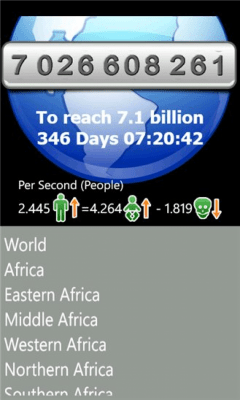 Скриншот приложения Часы населения - №3