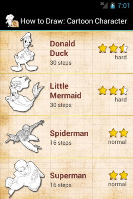 Скриншот приложения Как рисовать: мультперсонажей - №3