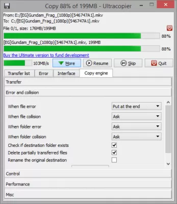 Скриншот приложения Ultracopier Free - №5