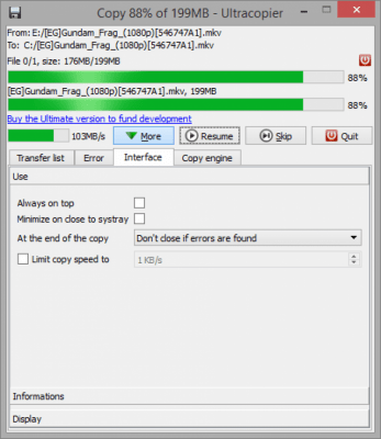 Скриншот приложения Ultracopier Free - №7