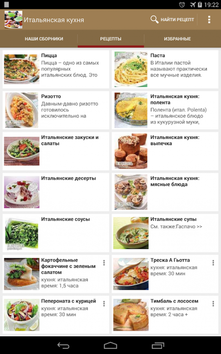 Итальянские блюда названия на русском с фото
