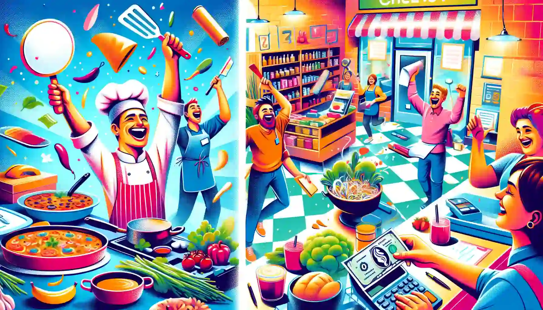 An illustration showing hourly workers completing shifts and getting paid.