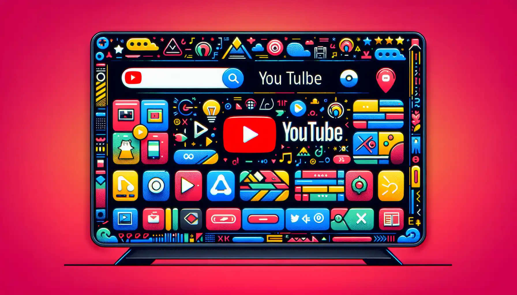 A visual representation of the user interface for YouTube on Android TV, showcasing navigation options.